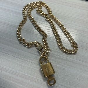 Louis Vuitton lock and key with chain